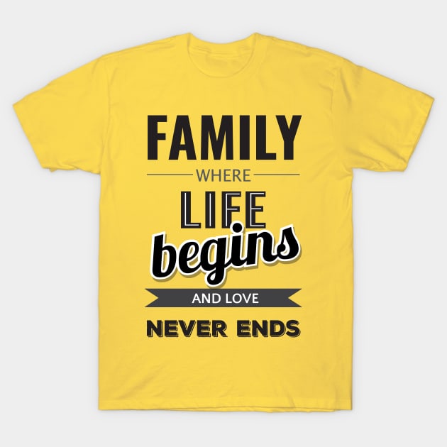 Family is where... Family Quote T-Shirt by TomCage